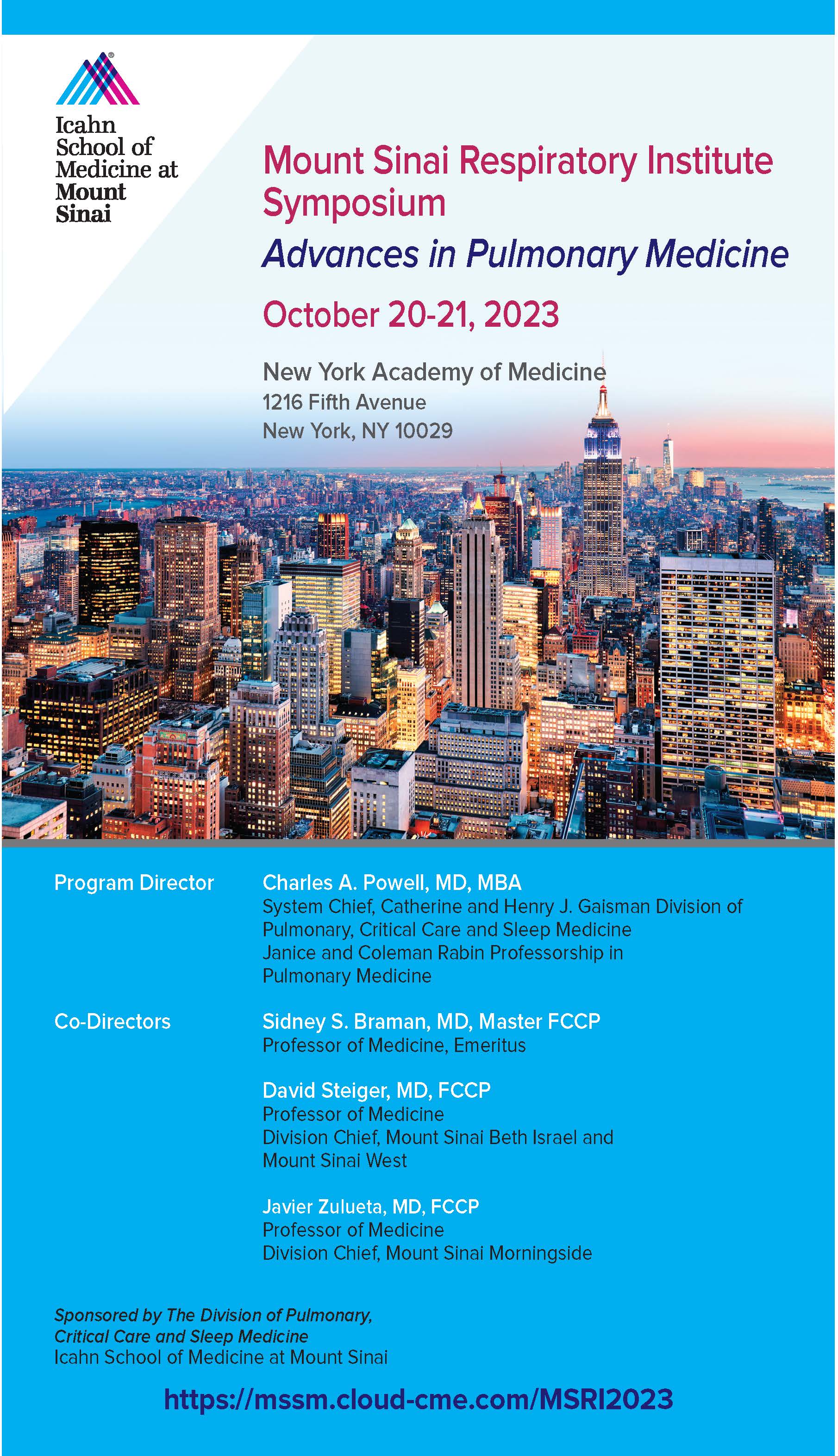Mount Sinai Respiratory Institute Symposium Banner